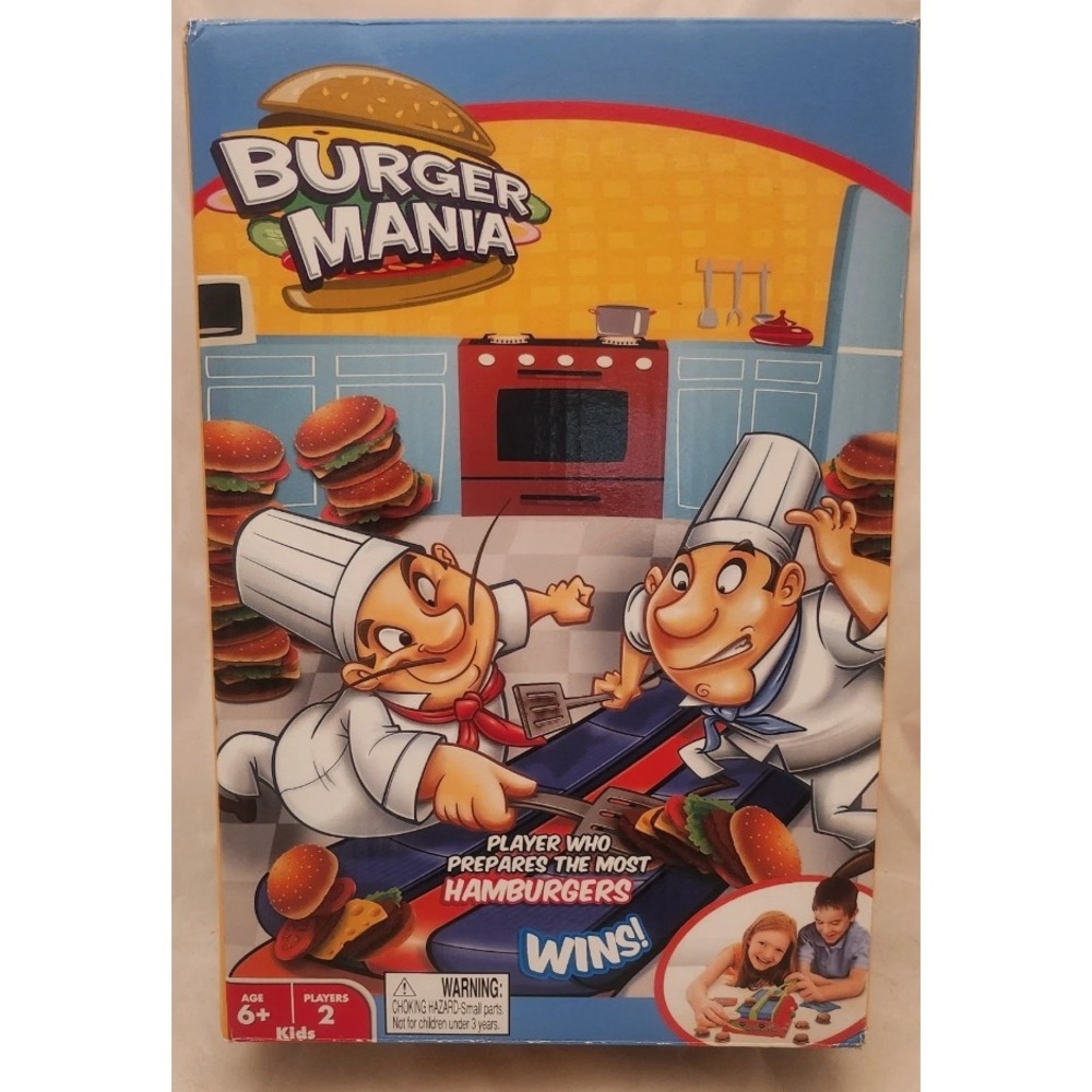 Burger Mania Game Motorized Conveyor Belt Hamburger Building Skill Game 2 Player